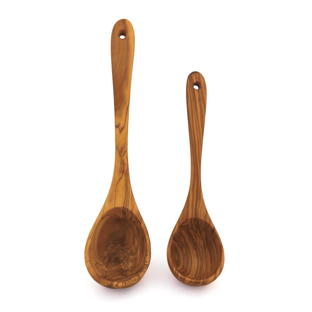 Kelle Länge wählbar 26/32 cm, Suppenkelle, Schöpflöffel, Saunakelle, handgemacht aus Olivenholz