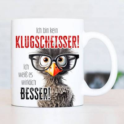 Tasse 'Ich bin kein Klugscheisser' - Bürotasse mit Spruch, Kaffeetasse, Humor, Arbeit, Geschenk