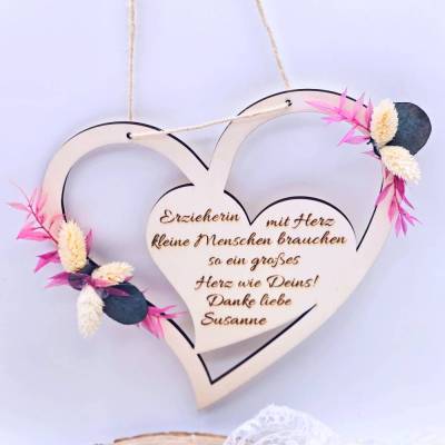 Türkranz aus Trockenblumen | personalisiertes Geschenk | Geschenk für die Tagesmutter, Erzieherin | Kleines Dankeschön