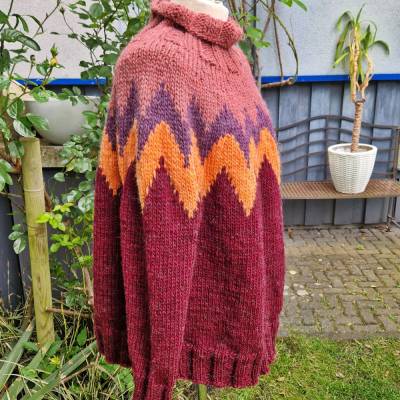 Pullover mit Alpaka***plussize**Lagenlook**Unikat**Handmade 