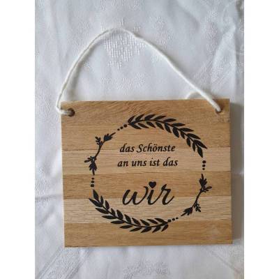 Holzschild Familie, Schild aus Klötzchen/ Zuhause/ Deko/ Dezent Minimaldeko/Mit