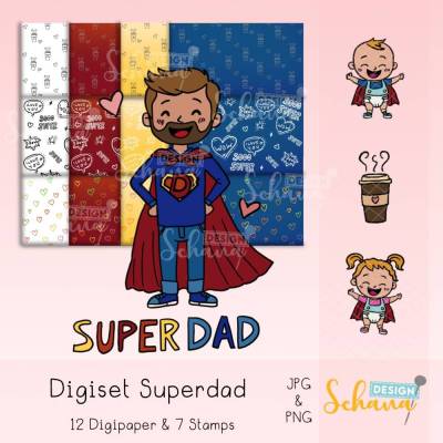 Superdad Digiset Superheld zum Vatertag
