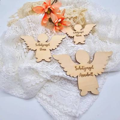 Personalisierter Schutzengel | Schutzengel Taufe | Geschenk Geburt | Schutzengel aus Holz | verschiedene Größen | Schutz
