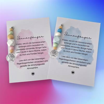 Sonnenfänger Kristall mit Holzperlen | Lichtspiele für Dein Zuhause