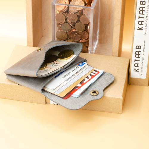 Kleine Ledergeldbörse.Minimalistischer Leder Geldbeutel.Schlanke Brieftasche.Geldbörse mit Münzfach.