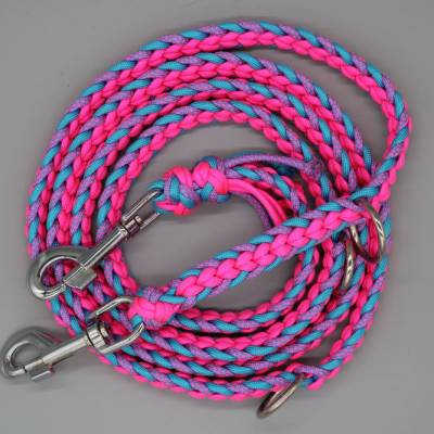 Leine aus Paracord geflochten // pink und blau