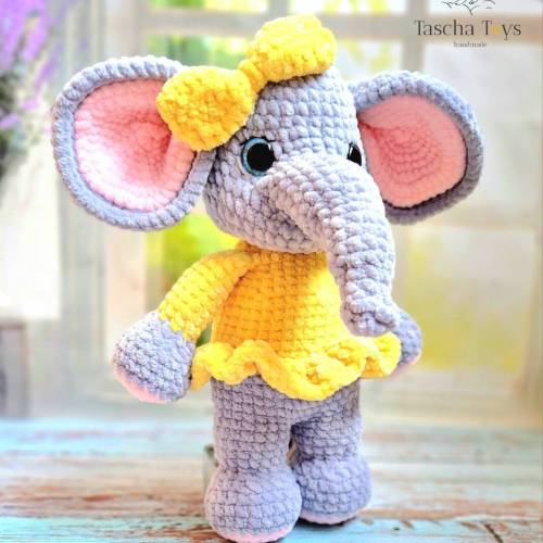 Handgemachtes Elefant Kuscheltier - Handgefertigtes Plüschtier für Kinderzimmer und Sammler, Plüschtier Elefant