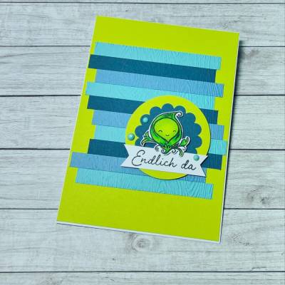 Grußkarte Glückwunschkarte Babykarte Baby Geburt „Endlich da“ Karte Cards Handmade Stampin‘ Up!