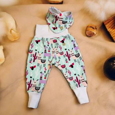 Pumphose Mädchen Lama Hose Halstuch Mütze Alpaka Kleidung Geschenk Geburt Mädchen Set Geburt Outfit Fotoshooting Baby La