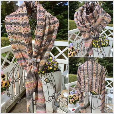 Schaltuch / Lacetuch  *SUMMER NIGHT* gestrickt, mit toller Form.