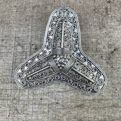 Kleeblattfibel, Wikingerschmuck, Mittelalterschmuck, Reenactment, Living-History, Larp