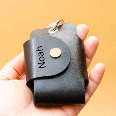 Schlüssel Etui Auto Leder mit Gravur – Personalisiertes Car Key Case Geschenk