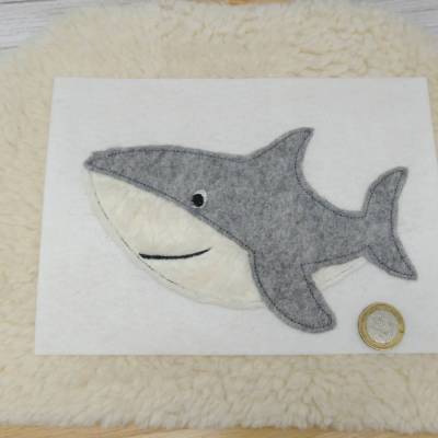 Hai Haifisch Fisch Taucher Applikation Patch zum Annähen oder Aufbügeln für Schult&