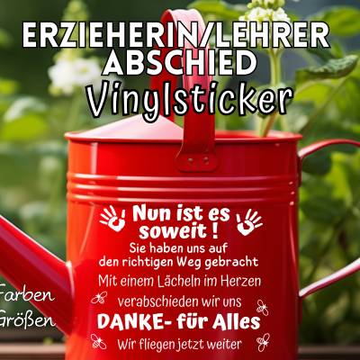 Abschiedsgeschenk Lehrer Erzieherin Geschenk Abschied , Kita ,Schule, Sticker Aufkleber zur Verabschiedung Danke 