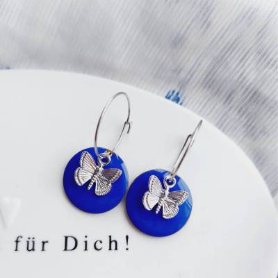 silberfarbene Wechselcreolen "Flieg mir zu"