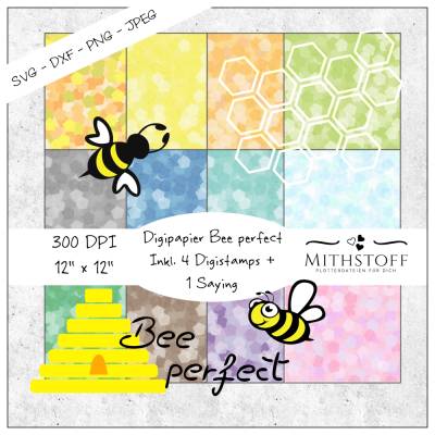 Plotterdatei zum Weltbienentag - Biene - Waben - Digipapier - Frühling - Mithstoff - PNG - DXF - SVG