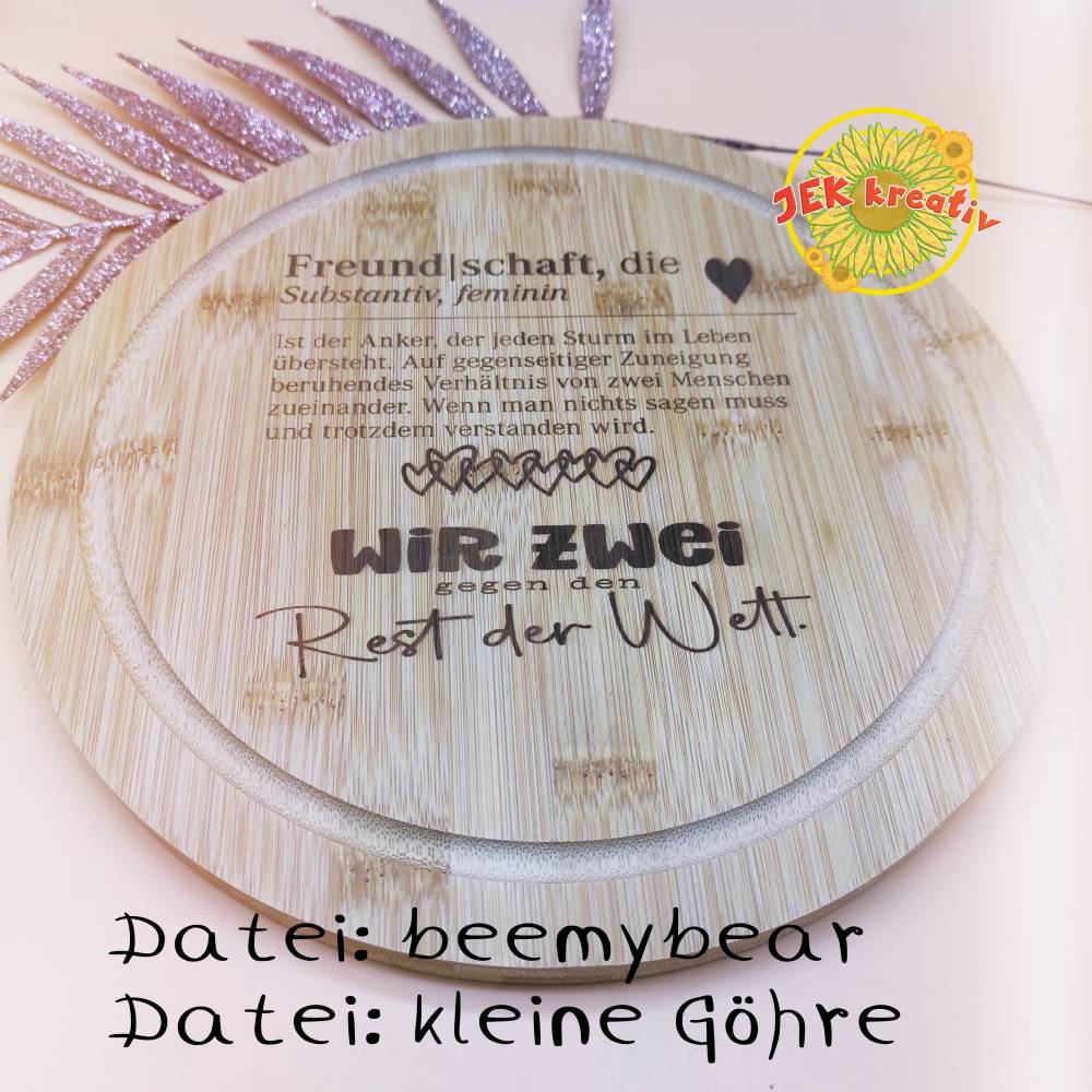 personalisiertes Brettchen fr Freunde, Bambus Brettchen,  Frhstcksbrettchen, Frhstcksbrett, Schneidebrett