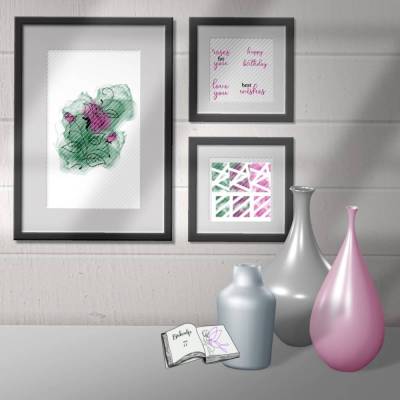 Miniset Aquarell Rose – Digitale PNG-Datei für Sublimation & Digistamp