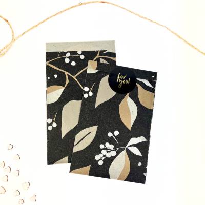 Geschenktüten SCHWARZ Graspapier 5-50 Stück 12x19 cm nachhaltig verpacken für Geldgeschenke Karten Kleinkram