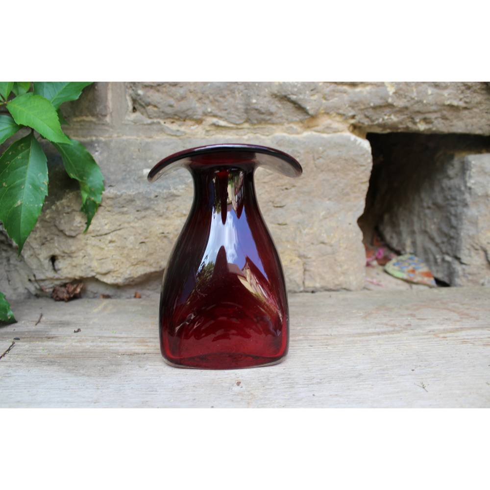 Vase rot Glas 80er 90er Jahre Vintage