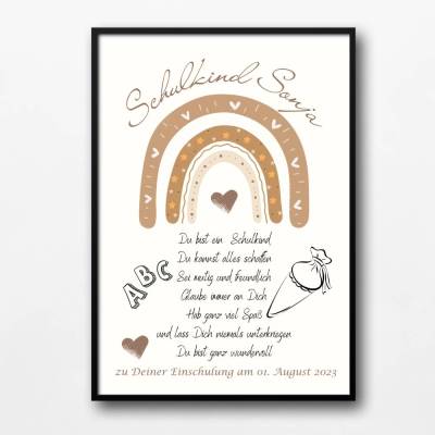 Einschulung Geschenk personalisiert Wünsche Mutmacher | Poster Urkunde zum Schulanfang | Geschenkidee erster Schultag