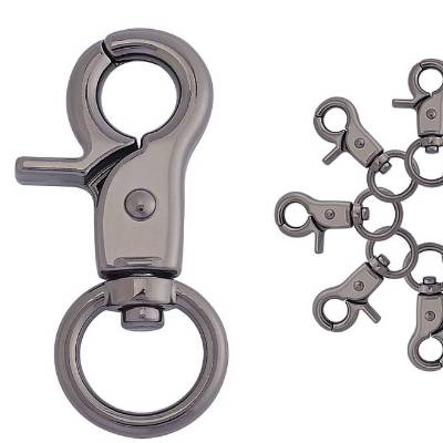 3 stabile Karabiner, Verschluss, Karbinerverschluss, gunmetall, geschwärzt 