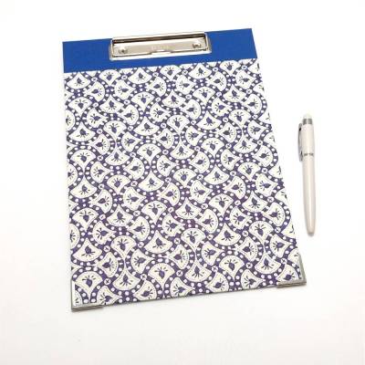 Klemmbrett DIN A4 blaue Ornamente Schreibunterlage 