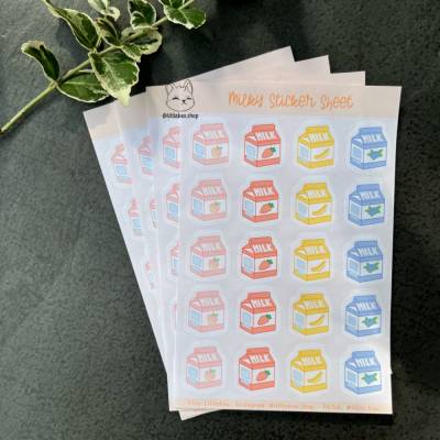 Frucht Milch Sticker | Stickerbogen á 20stk | Papier Sticker