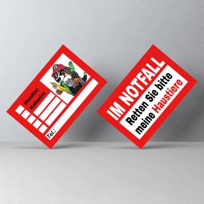 2er Set IM NOTFALL - Hinweis Karte