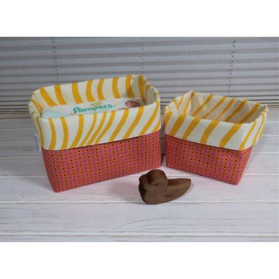 Windelutensilo 2er Set praktisch für den Wickeltisch Behälter für Windeln und Kleinkram mit Stoff von Marimekko 