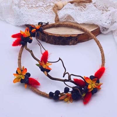 Türkranz aus Trockenblumen | Trockenblumenkranz für Haustür | Kranz für Wand | Abschiedsgeschenk Lehrerin | Blumenkranz 