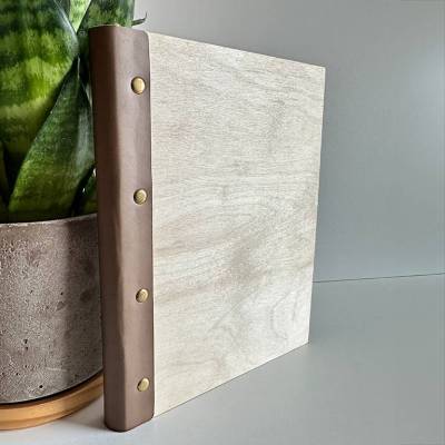 Stammbuch mit Ledereinband, Rohling zum Selbstgestalten, Behördenformat, unbehandelt