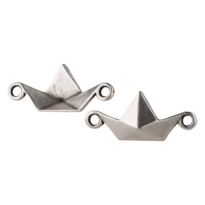 Zamak-Verbinder Origami Boot antik silber 19x8,4mm 999° versilbert für Freundschaftsarmband Makramee