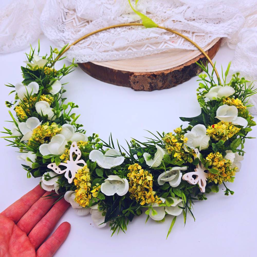 Trockenblumen Türkranz | Haustür Dekoration | Geschenk zur Hochzeit | Trockenblumenkranz