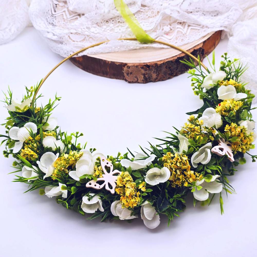 Trockenblumen Türkranz | Haustür Dekoration | Geschenk zur Hochzeit | Trockenblumenkranz