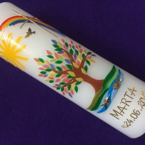 Taufkerze Lebensbaum