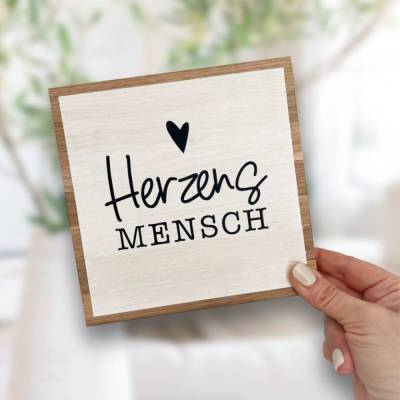 Holzbild "Herzensmensch" | Dekoration für Dein Zuhause