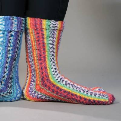 Quergestrickte Socken Größe 40/41 – Glatt rechts stricken – Anleitung Download