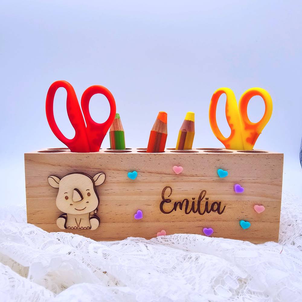 Geschenk Einschulung | Stiftehalter personalisiert | Schreibtischorganizer Kinder | Stiftebox mit Name| Schuleinführung Bild 1