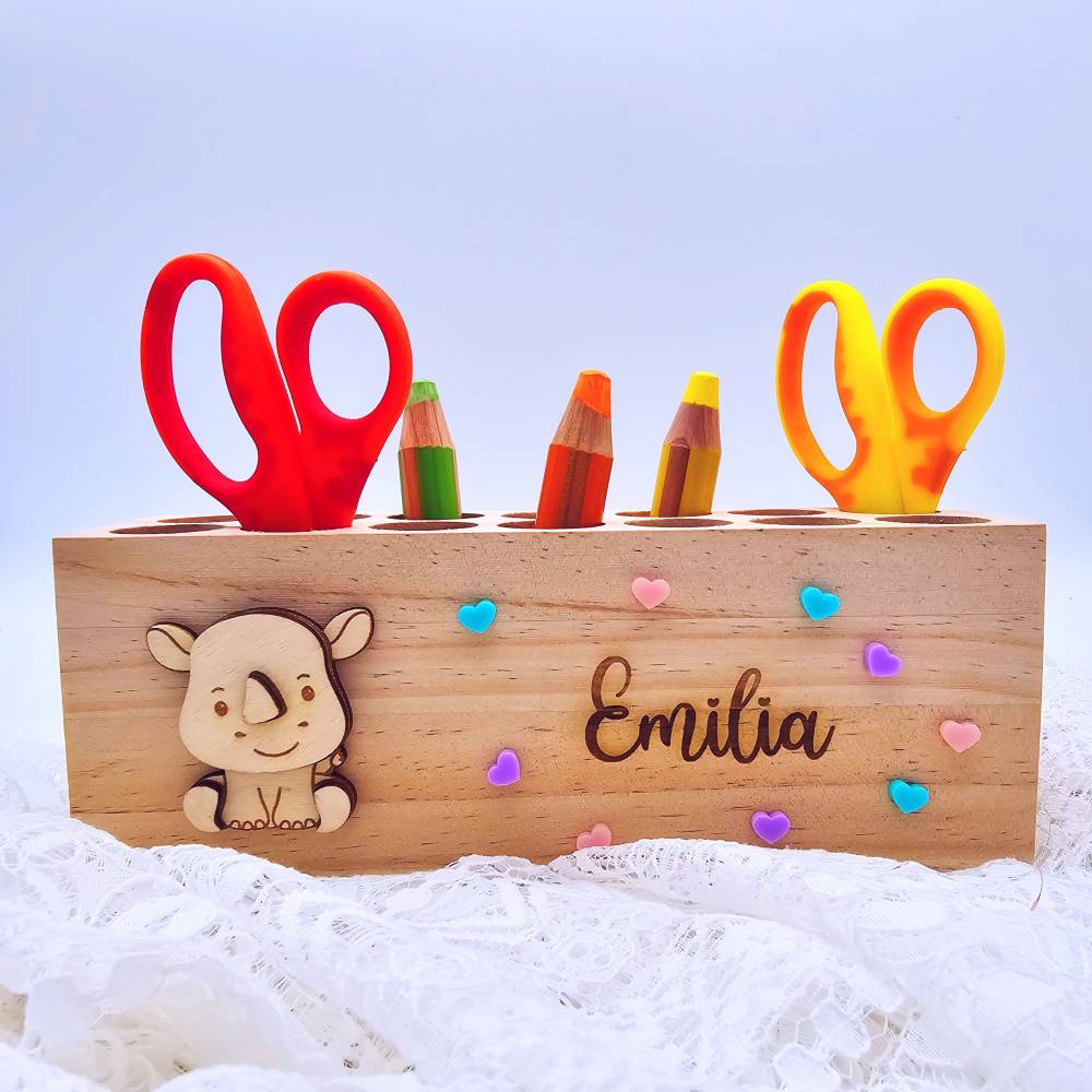 Geschenk Einschulung | Stiftehalter personalisiert | Schreibtischorganizer Kinder | Stiftebox mit Name| Schuleinführung Bild 2