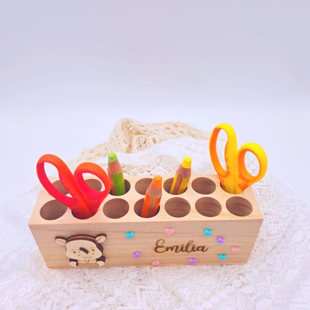 Geschenk Einschulung | Stiftehalter personalisiert | Schreibtischorganizer Kinder | Stiftebox mit Name| Schuleinführung Bild 3