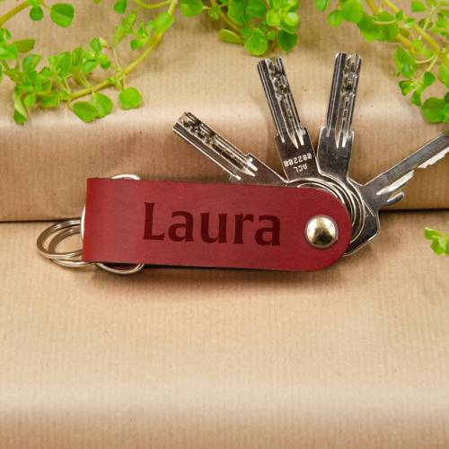 Schlüsselorganizer Leder Gravur. Monogrammed/Name Schlüsselanhänger. Personalisierter Schlüsselanhänger mit Gravur. Gesc