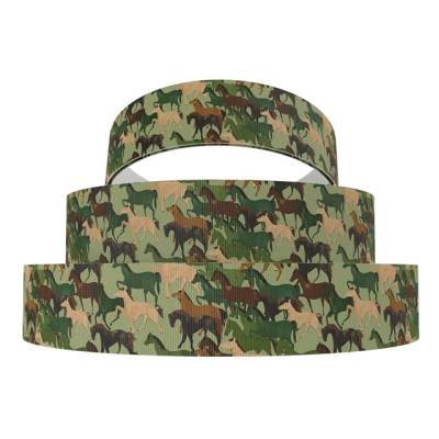 Ripsband 22mm Pferde Mustangs camouflage 5156 Ripsband Geschenkband 