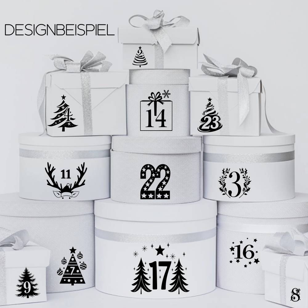 Adventskalenderzahlen 1-24 Plotterdatei Diy Kalender Zahlen Download Bild 7
