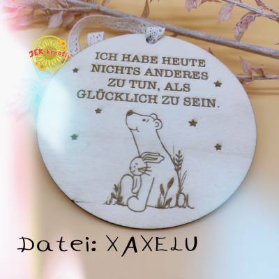 Türschild glücklich sein, Türanhänger einfach nur glücklich sein, Dekoschild
