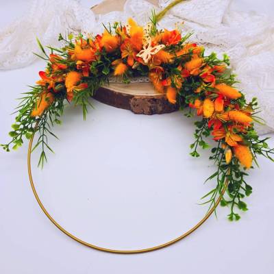 Türkranz aus Trockenblumen | Abschiedsgeschenk Kollegin | Blumenkranz künstlich | Dekoration für Haus- und Wand