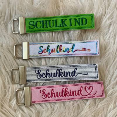 Stickdatei Schlüsselanhänger Schulkind – Schule Einschulung Set 952 In the Hoop von Design-by-Jasmina