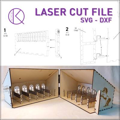 Stall, Pferdestall aus Holz, Lasercut Datei, XTool M1