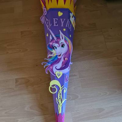 Einhorn 2 Schultüte Zuckertüte als DIY Set oder in handarbeit hergestellt-personalisiert, individuell