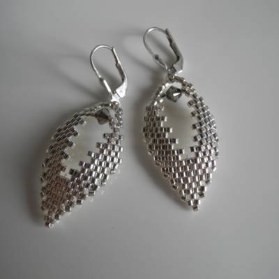 Ohrhänger  Silber kleines Blatt Peyote